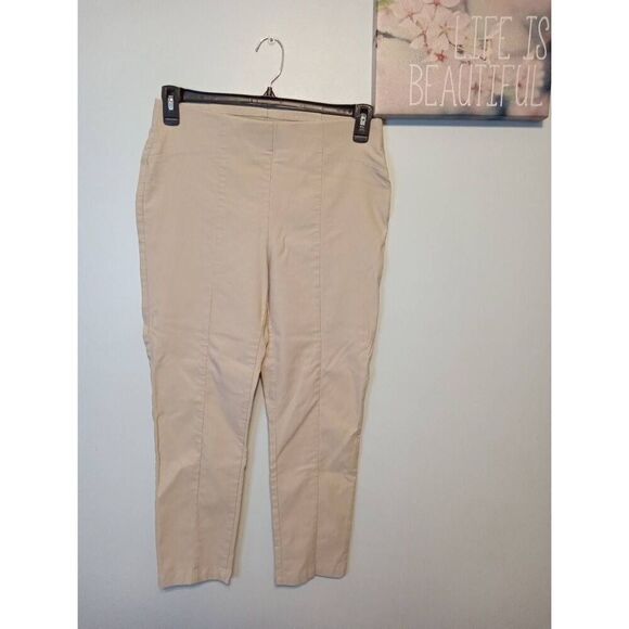 Chico's Pants Women 0.5 6 Beige So Slimming Slim Leg Pull On Ankle Pants - Picture 1 of 4